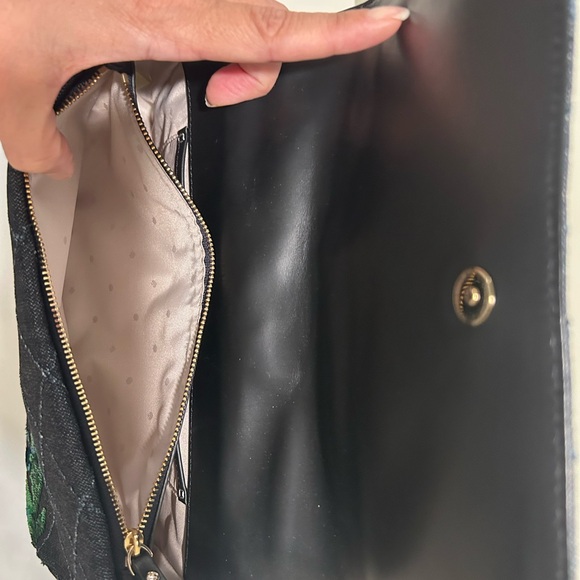 Rare hard to find Kate Spade Black Quilted Bag with Floral Sequins - Picture 6 of 16